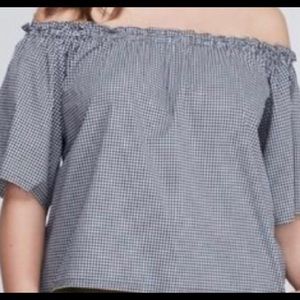 Ruched off the shoulder top